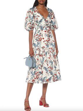 ERDEM 2020 White Multi Floral Bird Blossom Gaura Skirt size 2